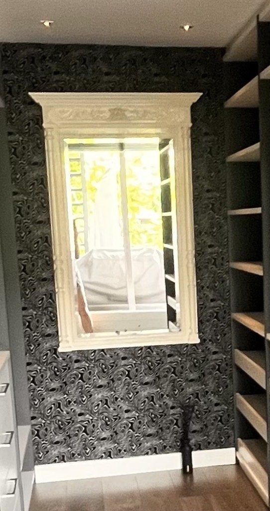 Spiegel Vintage Hout wit, Huis en Inrichting, Ophalen, 100 tot 150 cm, Zo goed als nieuw, 75 tot 100 cm