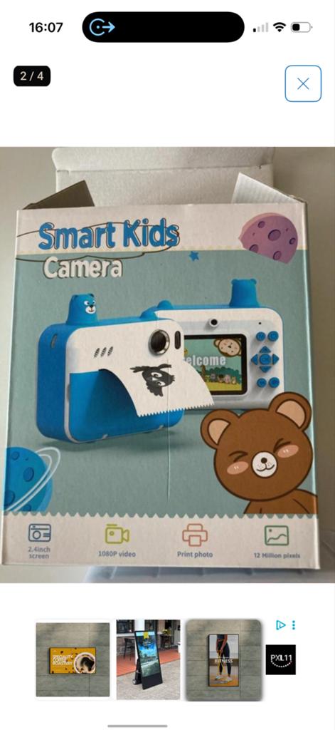 Smart Kids Camera - Blauw/Wit met 12MP en 1080P Video, Audio, Tv en Foto, Fotocamera's Digitaal, Compact, Nieuw, Ophalen of Verzenden