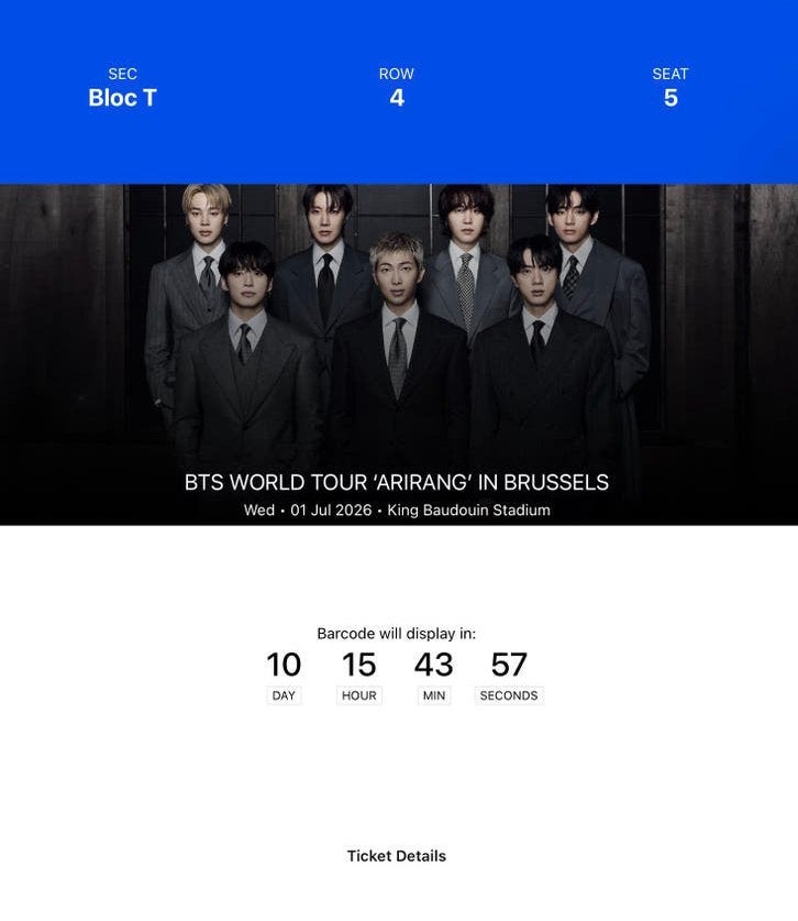 BTS BRUSSEL DAG 1, Eén persoon