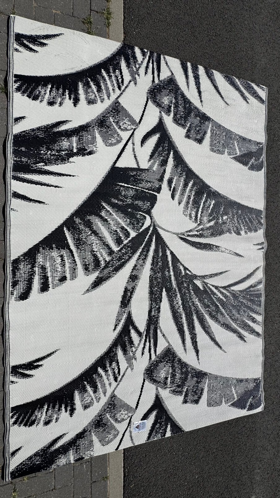 Vloerkleed / campingmat voor buiten - zwart/wit 180 x 260 cm, Ophalen, Zo goed als nieuw