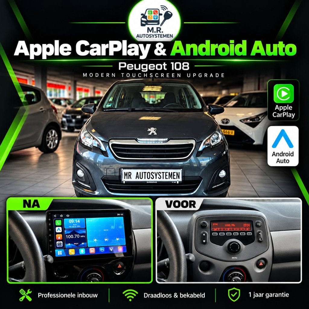 Apple CarPlay & Android Auto Upgrade voor 108/AYGO/C1, Info@mrautosystemen.nl, M.R. Auto Systemen, Nieuw, Ophalen of Verzenden