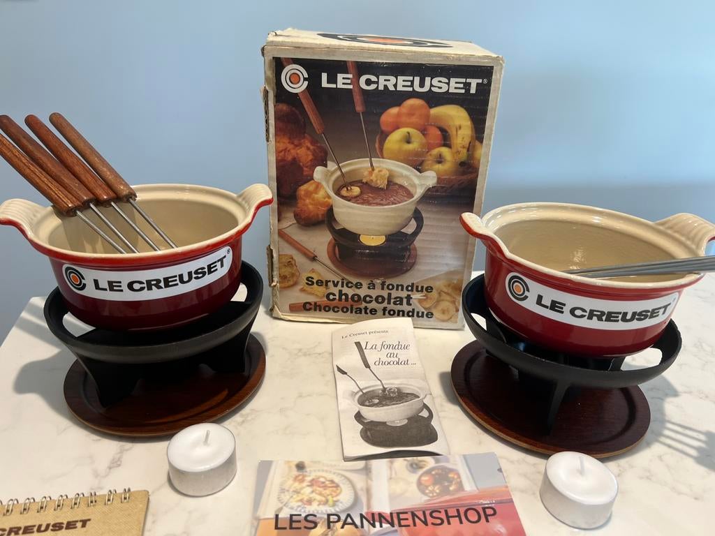Nieuwe chocolade fondue set kersenrood in de doos, Witgoed en Apparatuur, Fonduesets, Waxinelicht, Ophalen of Verzenden, Le Creuset
