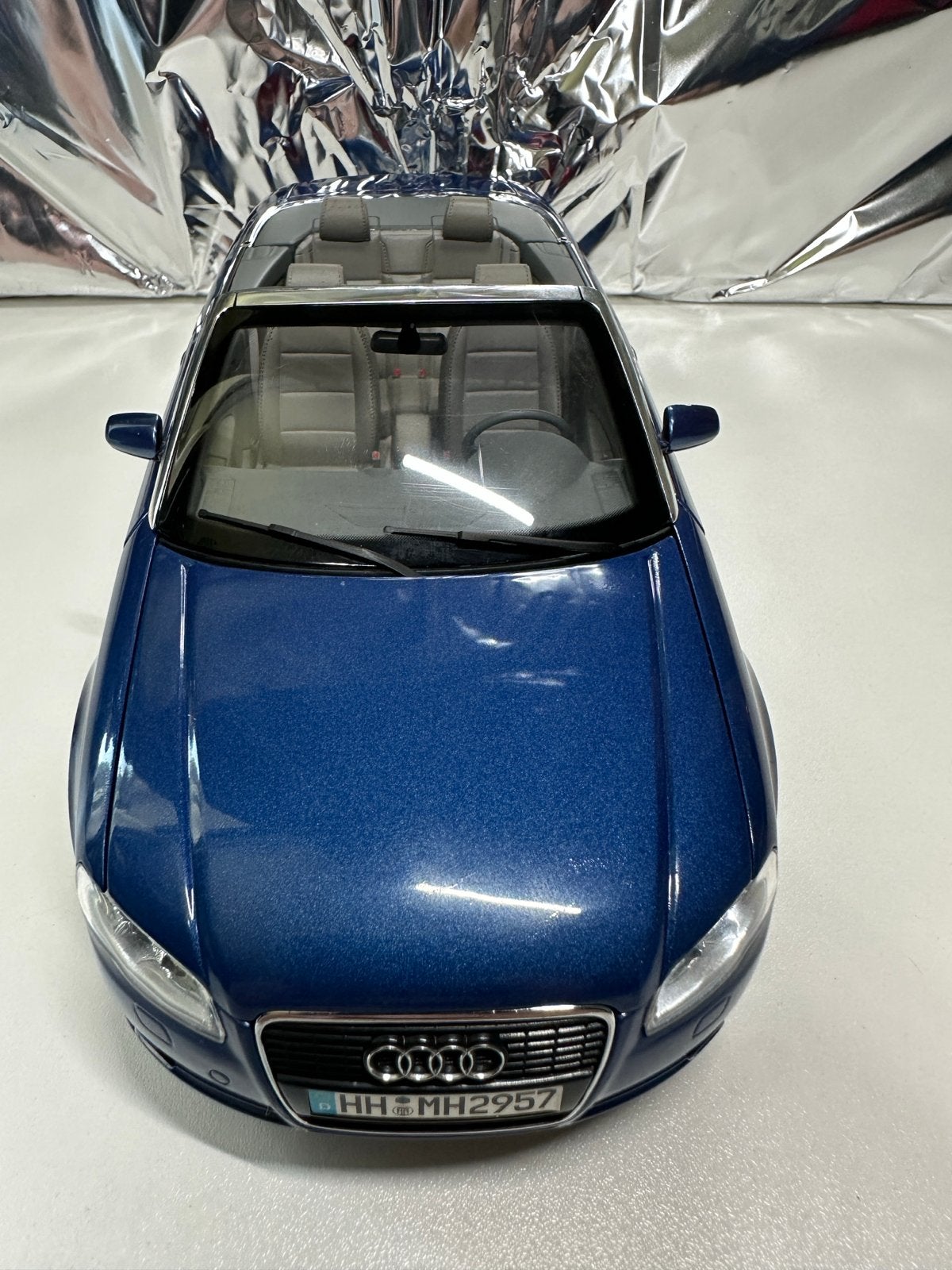 Audi A4 B7 Cabriolet (blauw). Norev, Overige merken, Auto, 1:32 tot 1:50, Ophalen of Verzenden