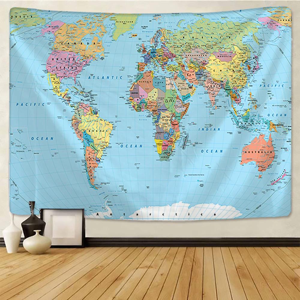 Wereldkaart Wandkleed / Wand Kleed Landkaart Wereld Kaart, Verzenden, 50 tot 100 cm, Rechthoekig, Nieuw