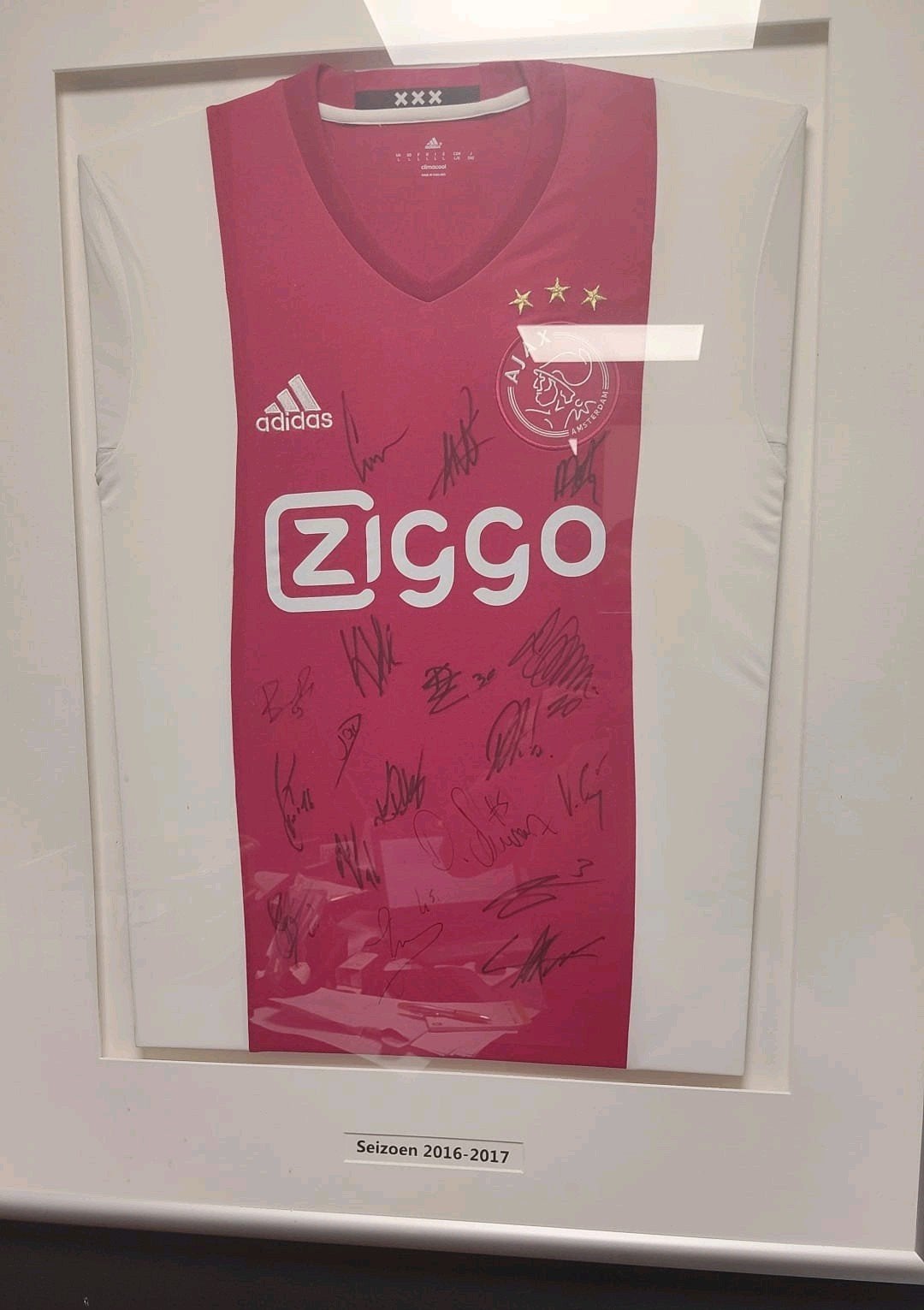 Gesigneerd Ajax shirt seizoen 2016-2017 ingelijst, Ophalen, Zo goed als nieuw, Ajax, Shirt