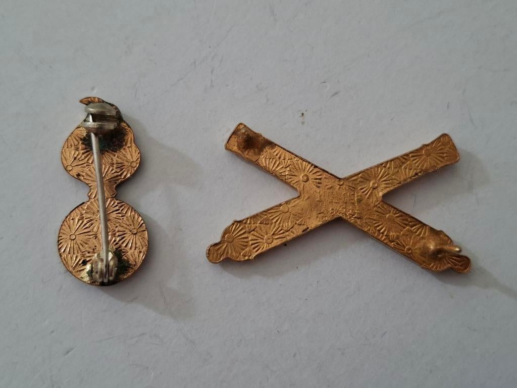 US Amcraft officers collar badges, Ophalen of Verzenden, Amerika, Embleem of Badge