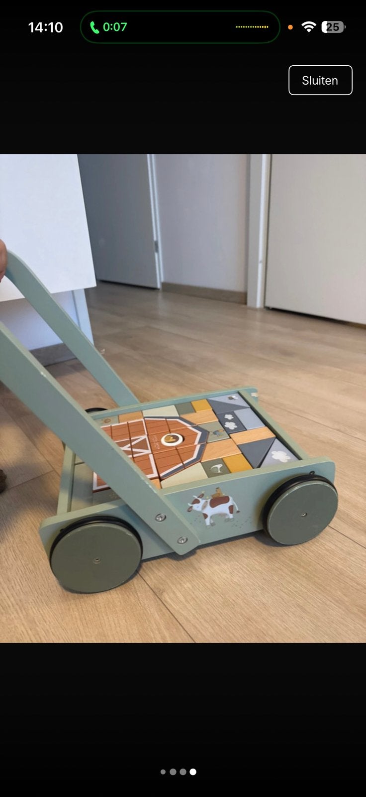 Loopwagen met blokjes little dutch, Ophalen, Zo goed als nieuw, Duw- of Trekspeelgoed