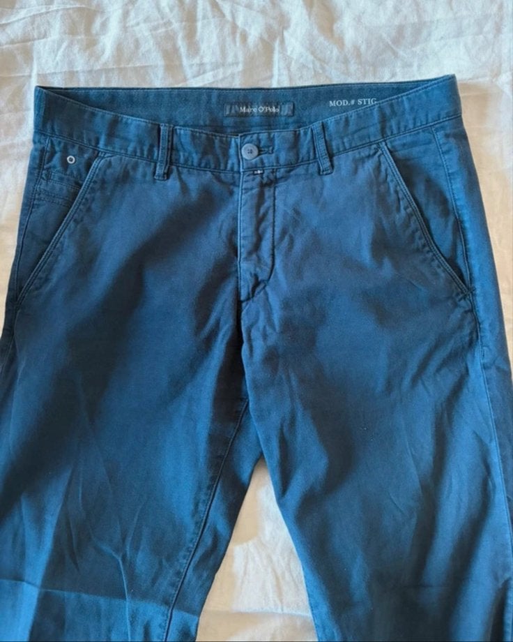 Marc O'Polo Chino Broek - Blauw - Maat 31/34 - Tapered Fit, Kleding | Heren, Ophalen of Verzenden, Zo goed als nieuw, Overige maten