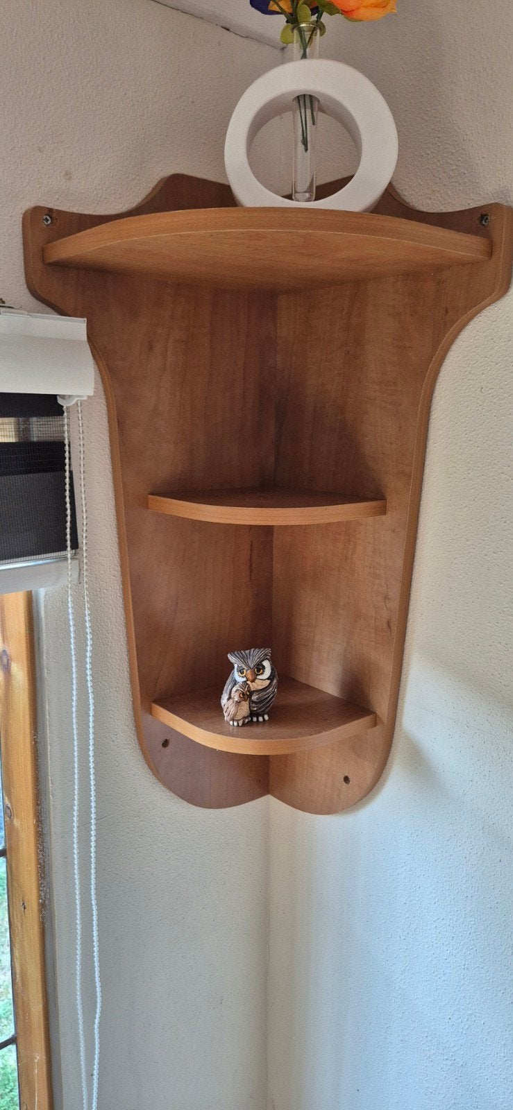 Houten hoekplank met 3 niveaus, 2x, Ophalen, Gebruikt