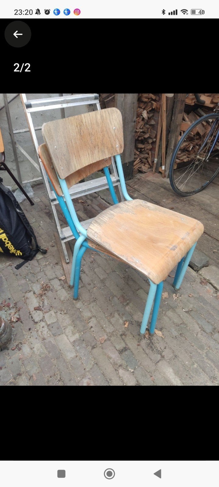 Oude schoolstoelen 6x - opknappers, Ophalen, Gebruikt, Vijf, Zes of meer stoelen
