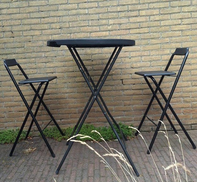Partytafel hoge klapstoelen set statafel tafel inklapbaar, Ophalen, Zo goed als nieuw