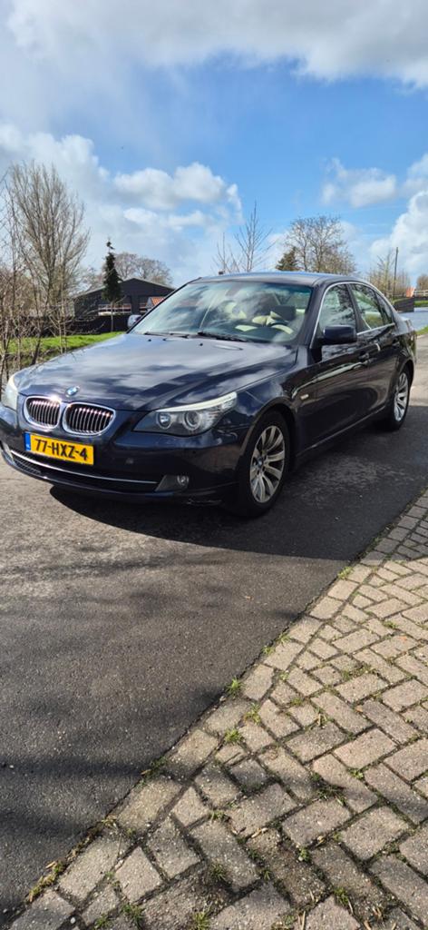 BMW 5-Serie 2.0 520I AUT 2009 Blauw, Automaat, Achterwielaandrijving, Beige, 4 cilinders