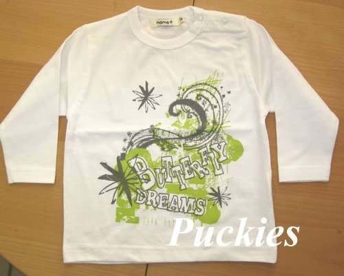 Maat 80 Name It longsleeve wit/groen NIEUW (7716) a, Kinderen en Baby's, Babykleding | Maat 80, Meisje, Nieuw, Ophalen of Verzenden