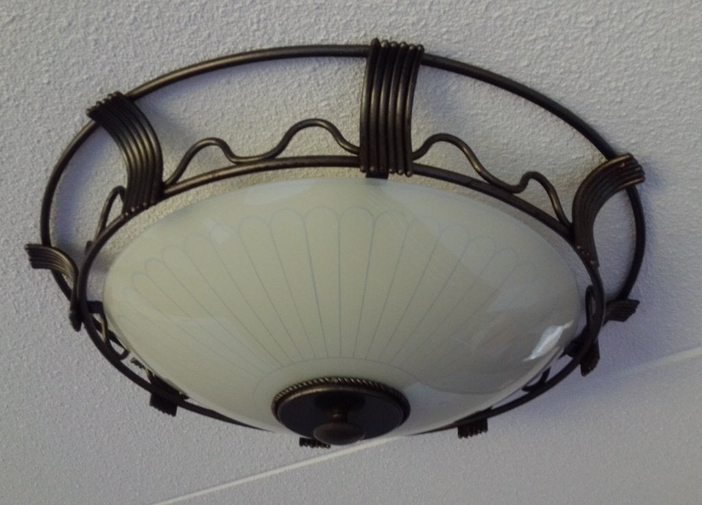 Plafonierre - Nostalgie met een vleugje romantiek!, Ophalen, Gebruikt, Glas, Nostalgie