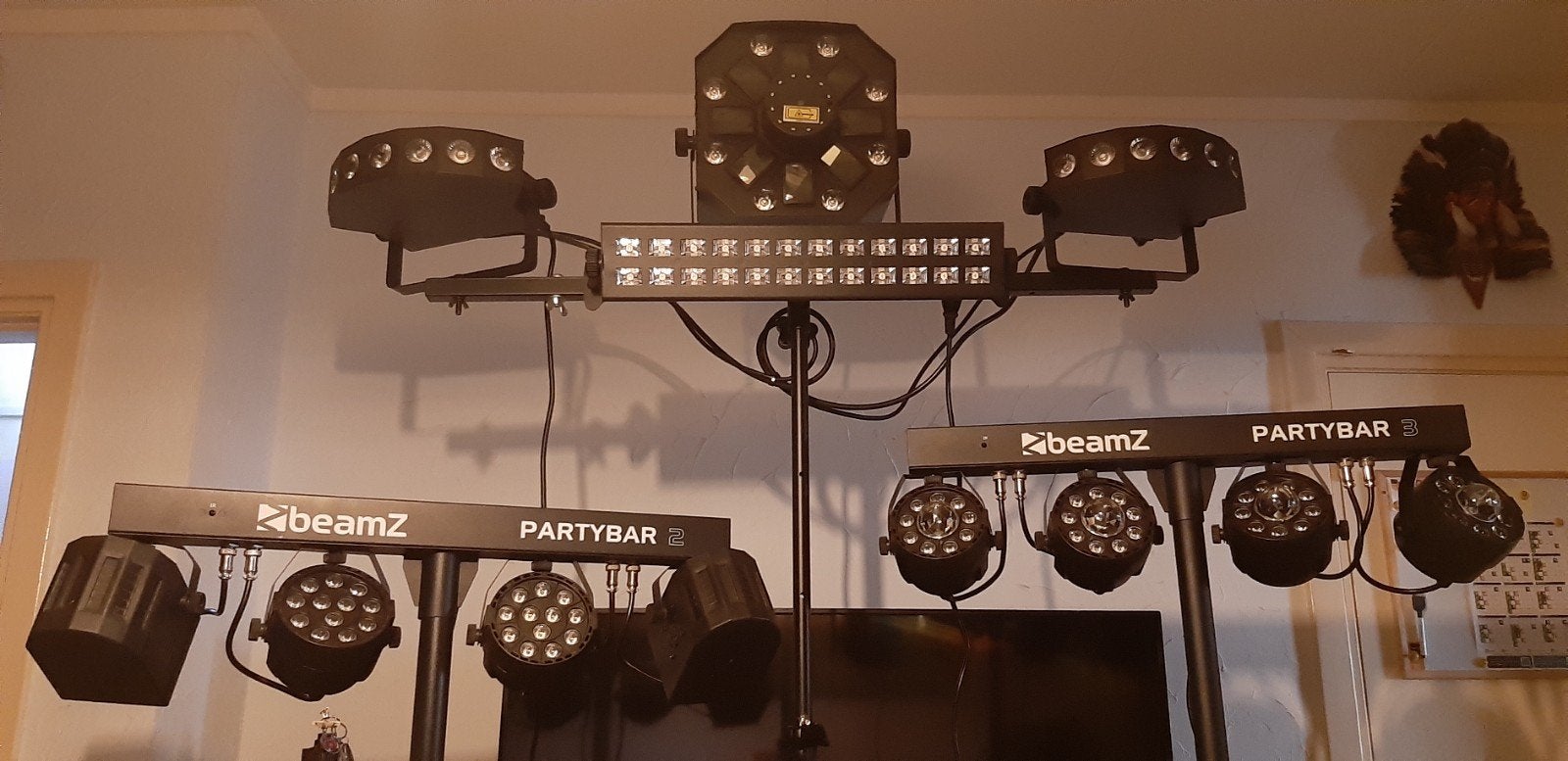 Complete BeamZ Partyverlichting Set met showtec firestorm, Ophalen, Nieuw, Laser, Geluidgestuurd