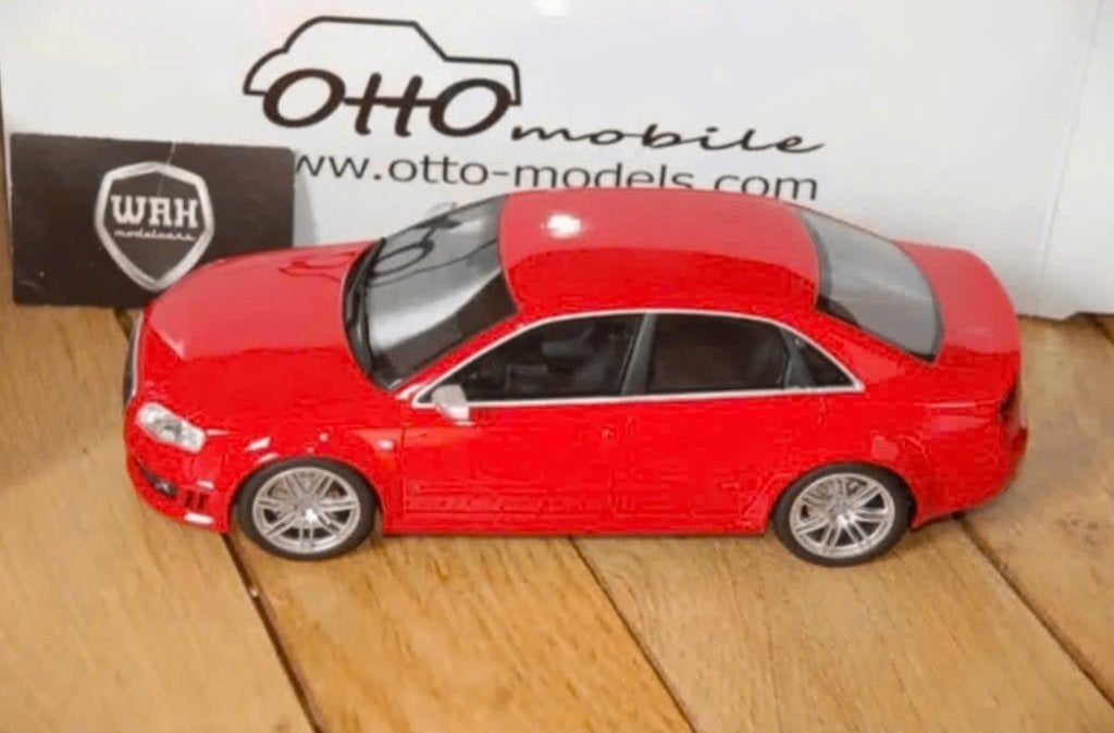 1:18 AUDI RS4 SEDAN B7 red Otto mobile OT400 in box WRH, Ophalen of Verzenden, Zo goed als nieuw, Auto, OttOMobile