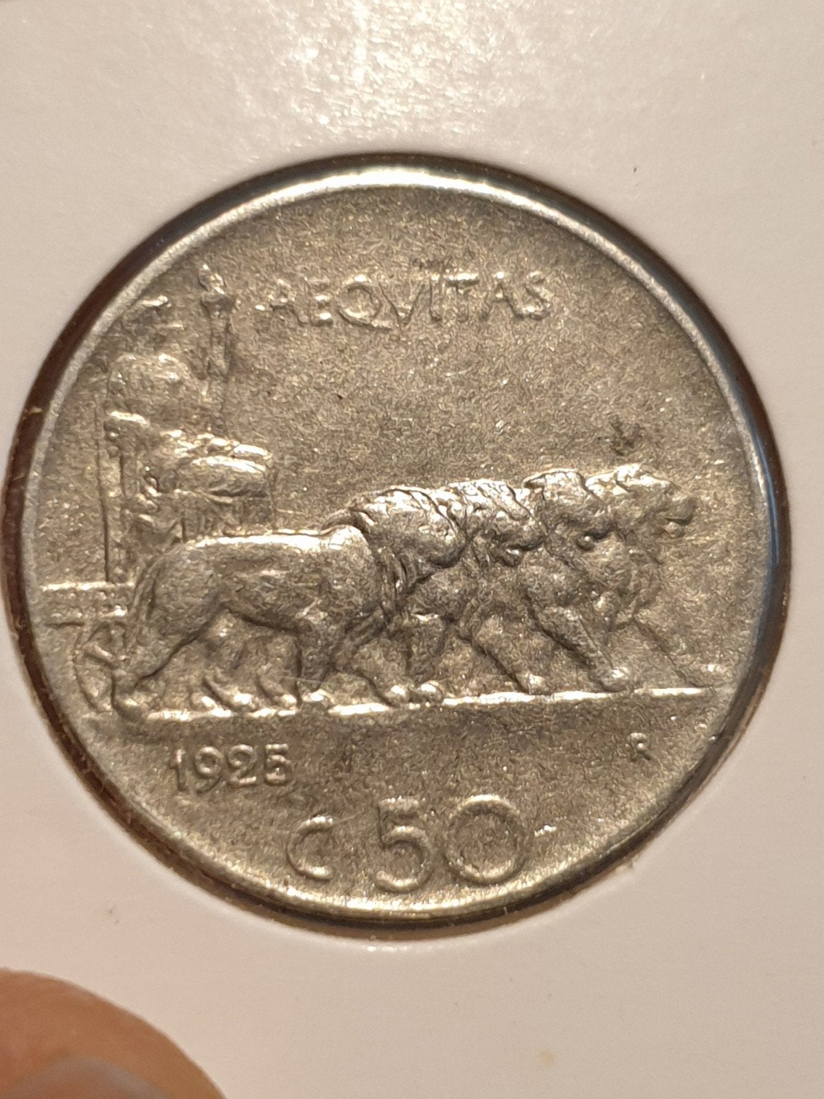Italië 50 centesimi 1925R (16), Ophalen of Verzenden, Italië