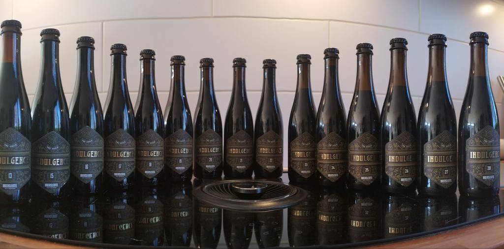 Moersleutel Indulgence 13 & 15 t/m 28, Verzamelen, Biermerken, Ophalen of Verzenden, Zo goed als nieuw, Flesje(s), Overige merken
