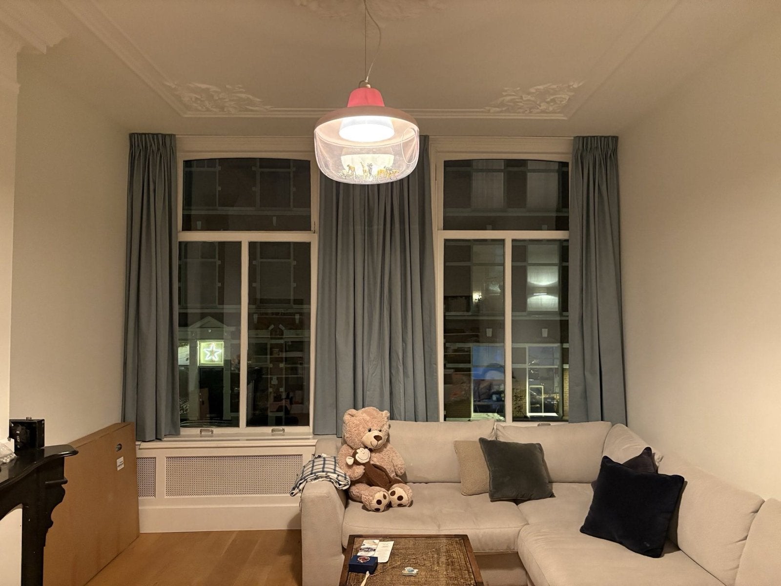 gordijnen, 4 stuks, Hema Amsterdam aqua verduisterend wit, Huis en Inrichting, Stoffering | Gordijnen en Lamellen, Ophalen, 100 tot 150 cm