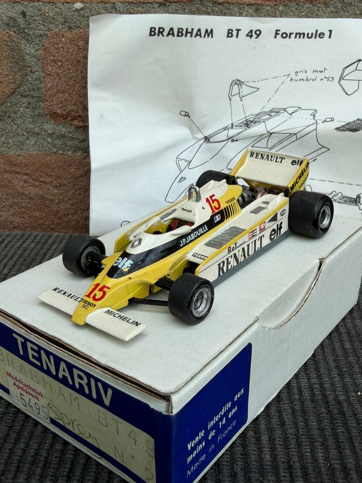 1:43 Tenariv metal kit F1 Renault RS #12 Jabouille, Hobby en Vrije tijd, Modelauto's | 1:43, Ophalen of Verzenden, Zo goed als nieuw