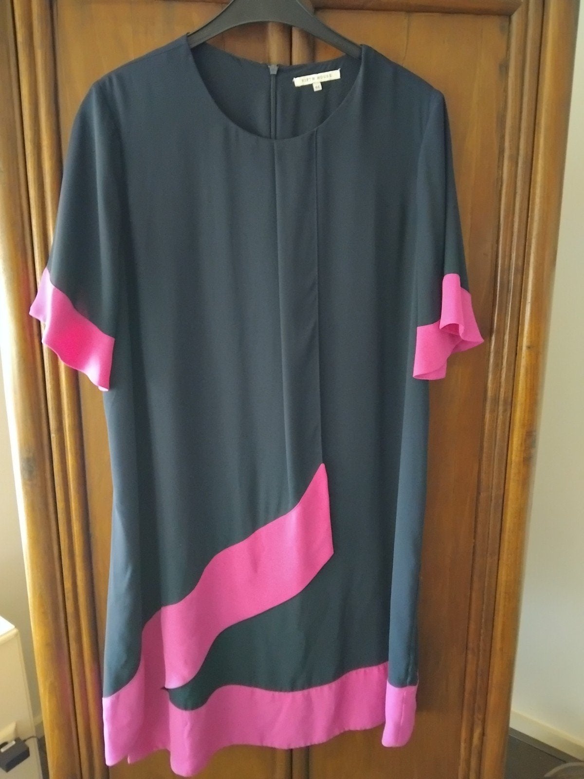 Fifth House jurk maat 44, navy blue met roze accenten, Fifth House, Ophalen of Verzenden, Zo goed als nieuw, Blauw