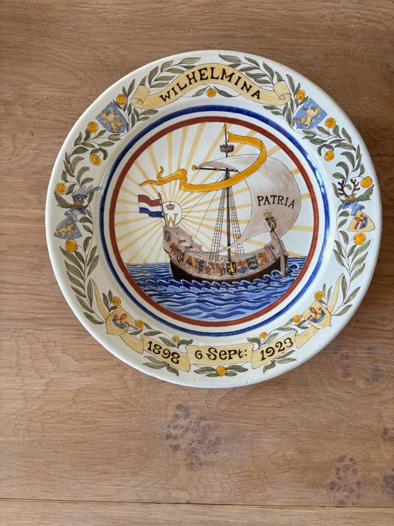 Antiek Wilhelmina herdenkingsbord 1898-1923 – jubileumbord, Antiek en Kunst, Ophalen