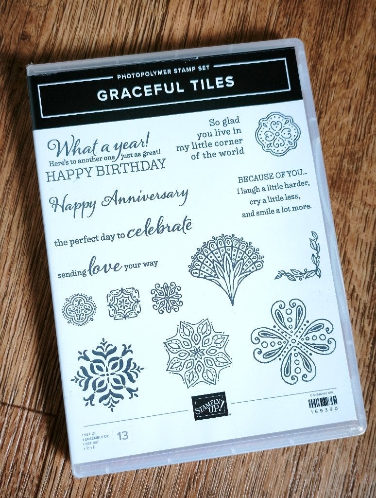 Stempels van Stampin'up Graceful tiles, Hobby en Vrije tijd, Stempelen, Ophalen of Verzenden, Gebruikt, Clearstamp