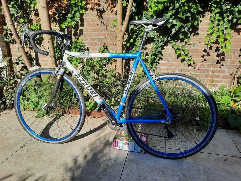 Unieke Vintage Retro Azzuri ROAD K-1 Racefiets - Shimano 105, Gebruikt, 15 tot 20 versnellingen, 53 tot 57 cm, Ophalen