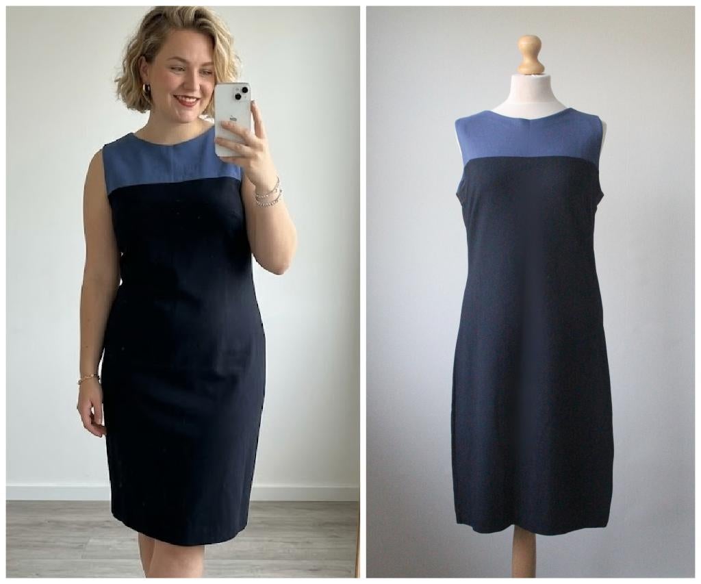 Kyra Ko - prachtige jurk zwart blauw - maat XXL valt als L, Kleding | Dames, Verzenden, Zwart, Maat 42/44 (L), Zo goed als nieuw