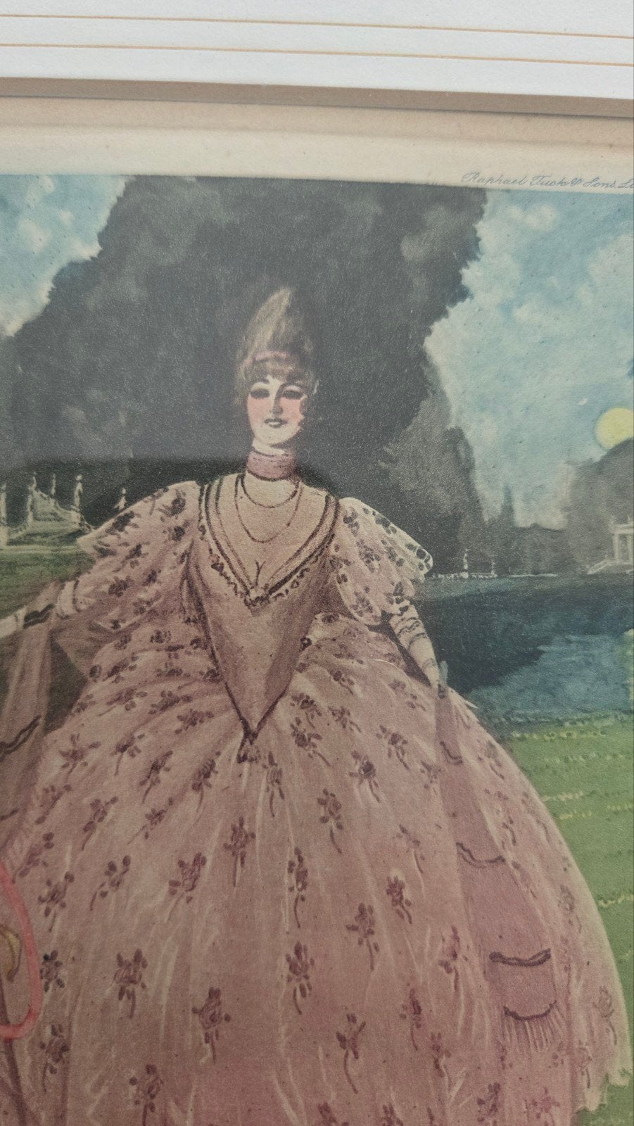 Raphael Tucks & Sons prent a beauty of Versailles ingelijst, Ophalen of Verzenden