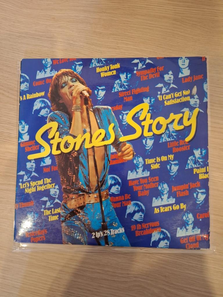 The Rolling Stones - Stones Story 2LP (1976) met poster, Cd's en Dvd's, Vinyl | Rock, Ophalen of Verzenden, Gebruikt, 12 inch