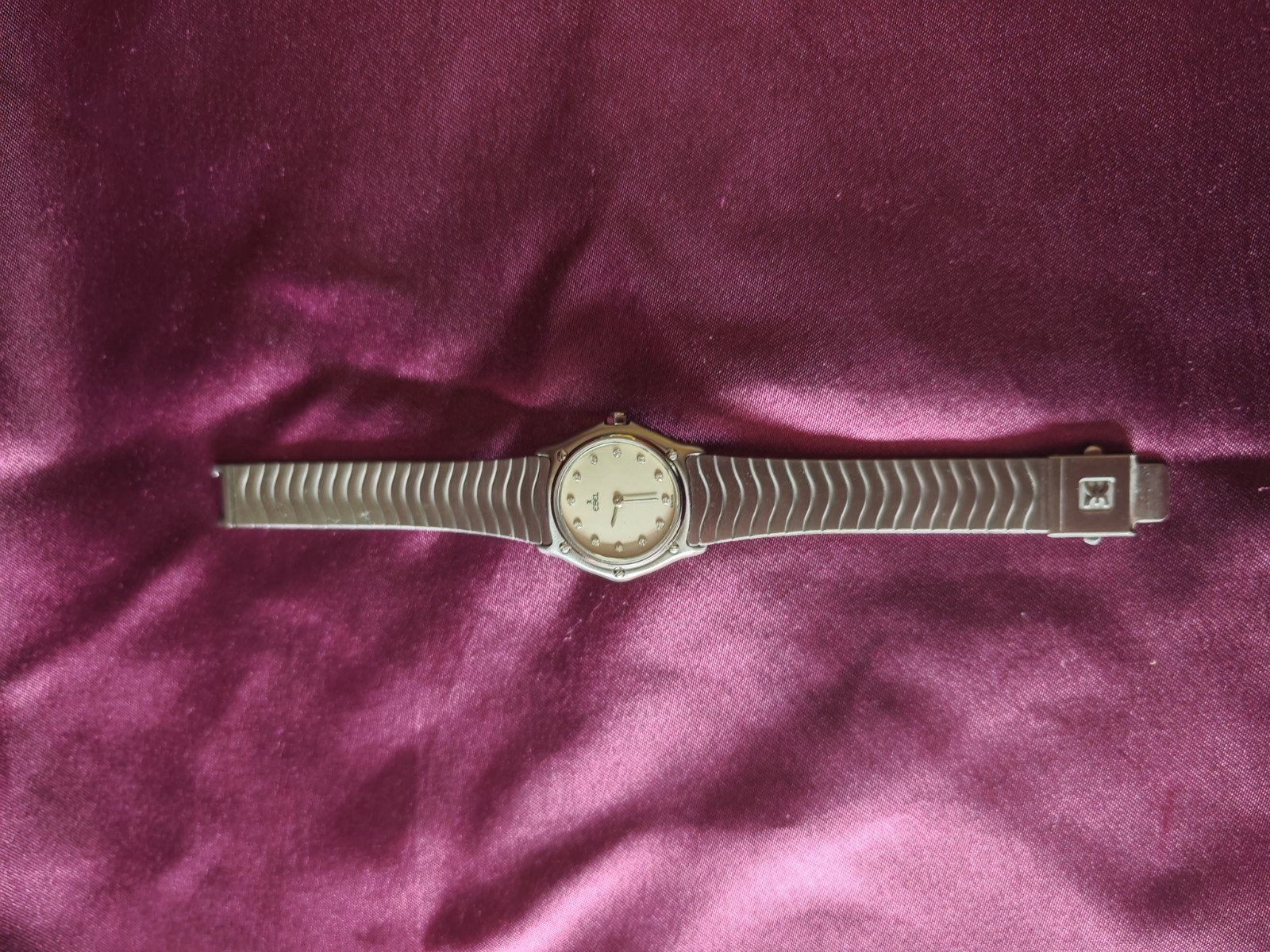 Ebel Wave Dameshorloge met Diamantjes in Wijzerplaat, Overige merken, Staal, Staal, Polshorloge