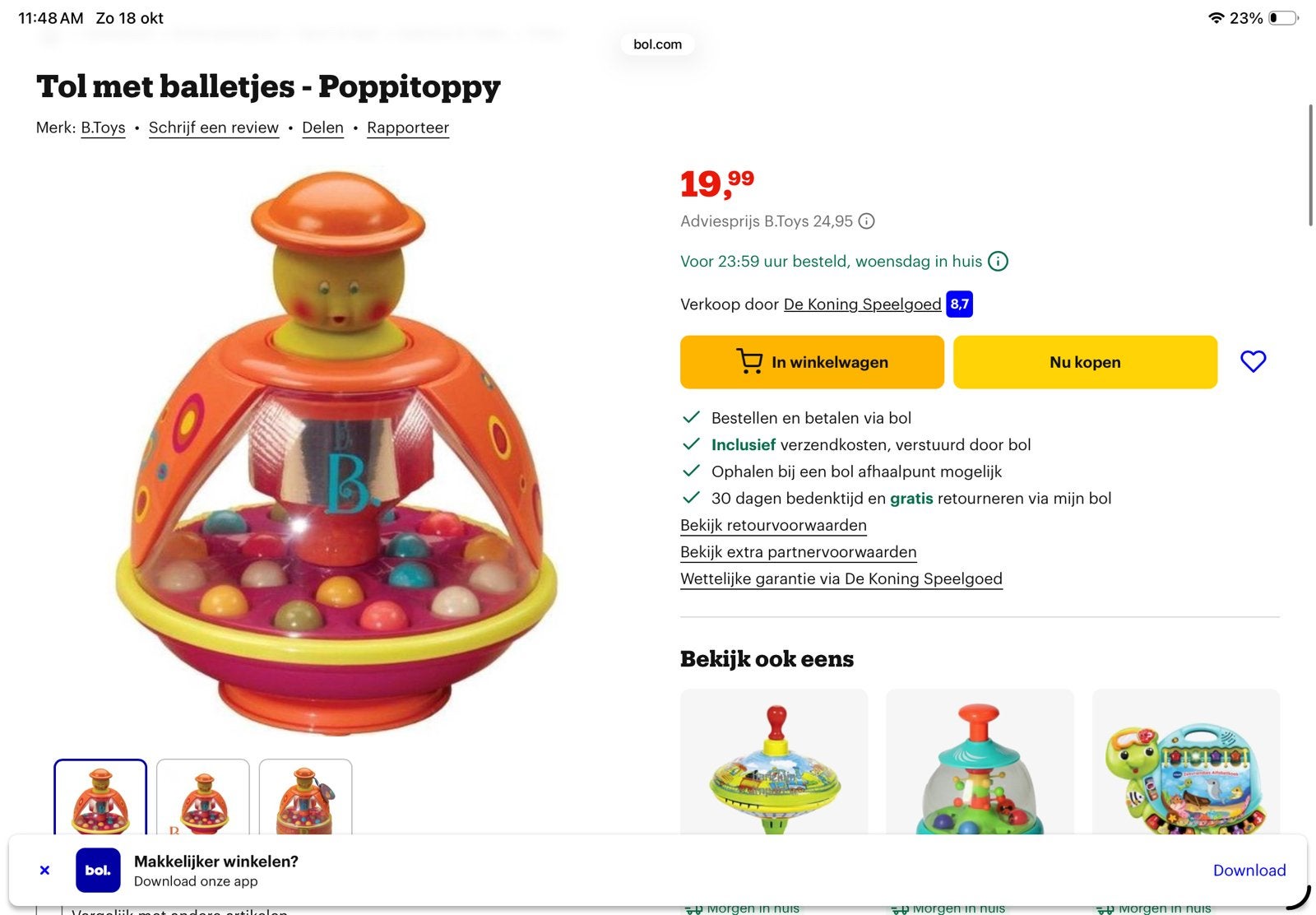 Bromtol poppitoppy, Ophalen of Verzenden, Zo goed als nieuw, Overige typen