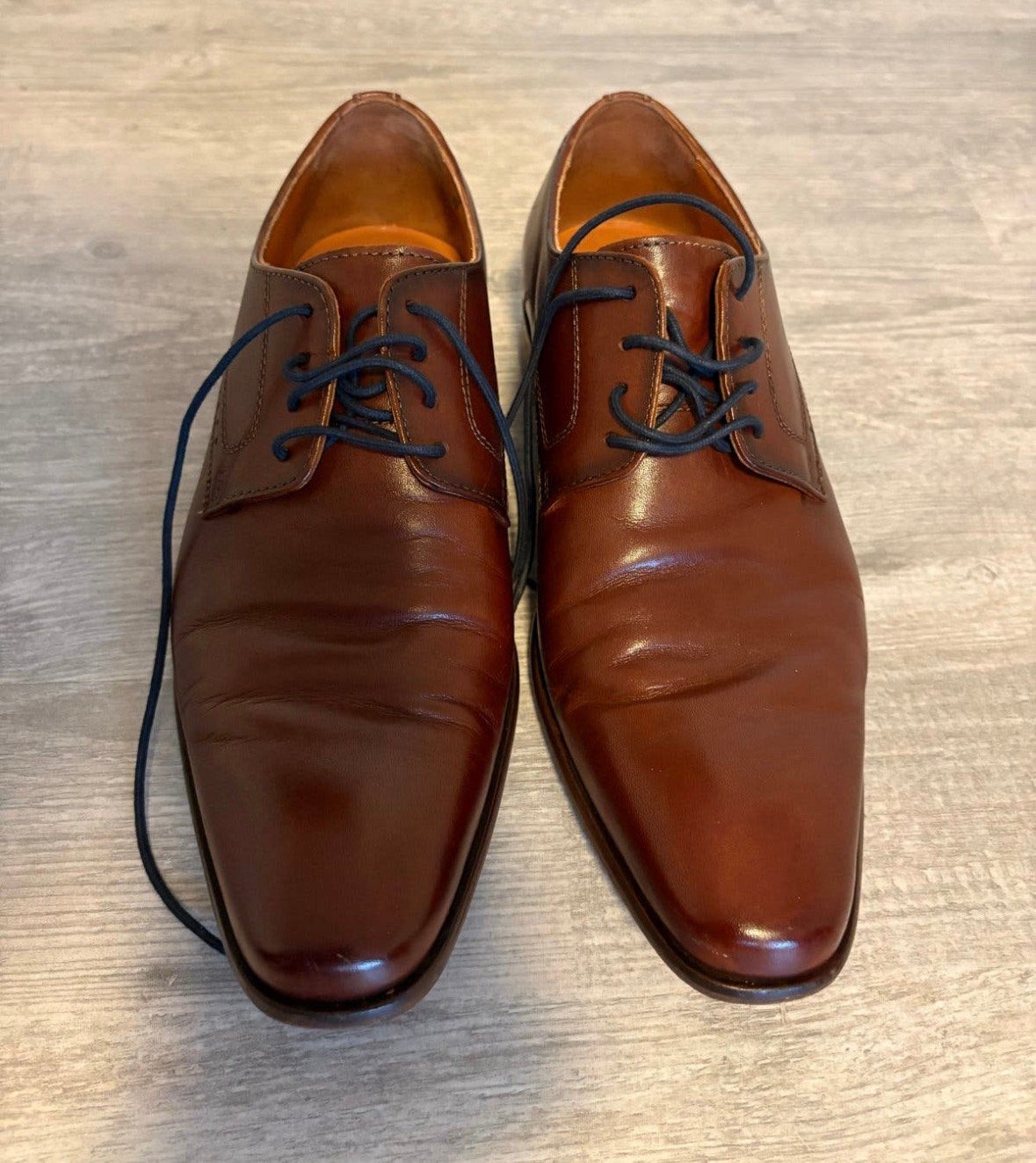 Van Lier Nette Cognac-Bruine Herenschoenen Maat 7.5, Bruin, Ophalen of Verzenden, Gedragen, Veterschoenen