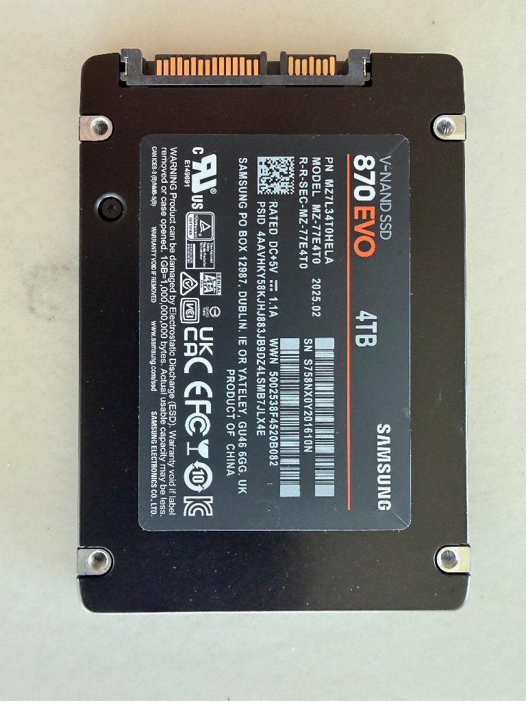 Samsung 870 EVO 4TB SSD - check geheugenprijzen!, Ophalen of Verzenden, Nieuw, Laptop