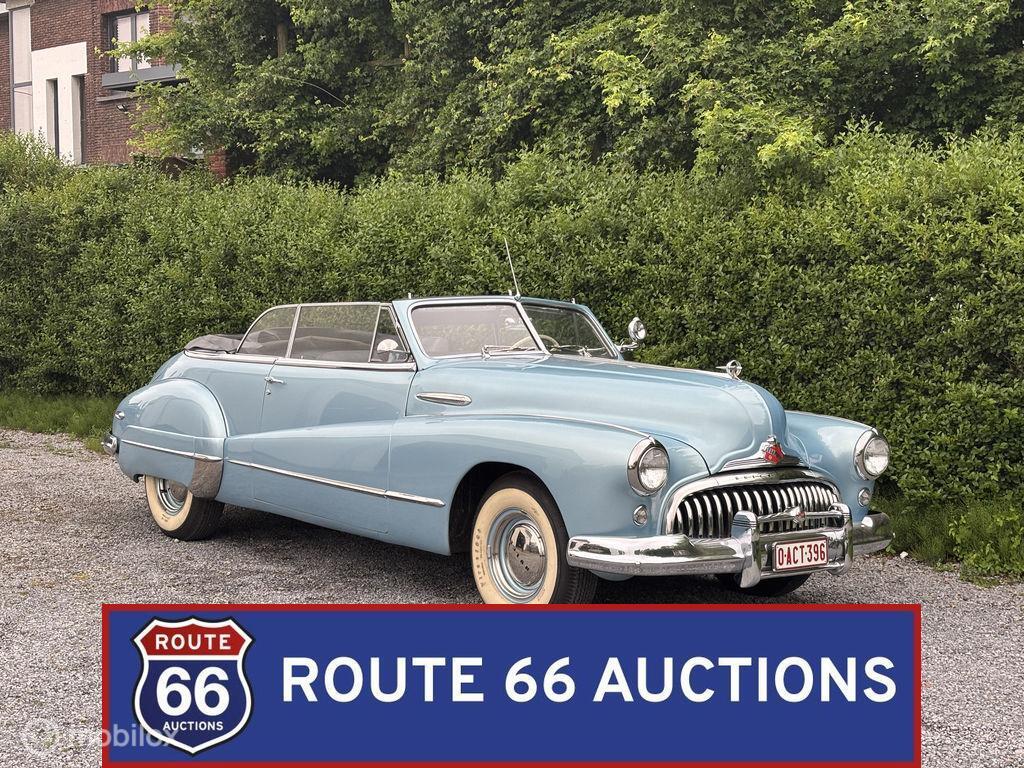 Buick Eight Cabriolet | 1947 | Route 66 Auctions, Auto's, Oldtimers, Overige carrosserieën, Zwart, Bedrijf, Handgeschakeld