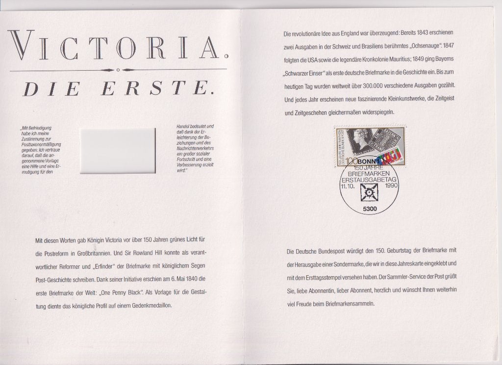 Duitsland 1990 Carnet 150 jaar Postzegel, Verzenden, Overige typen
