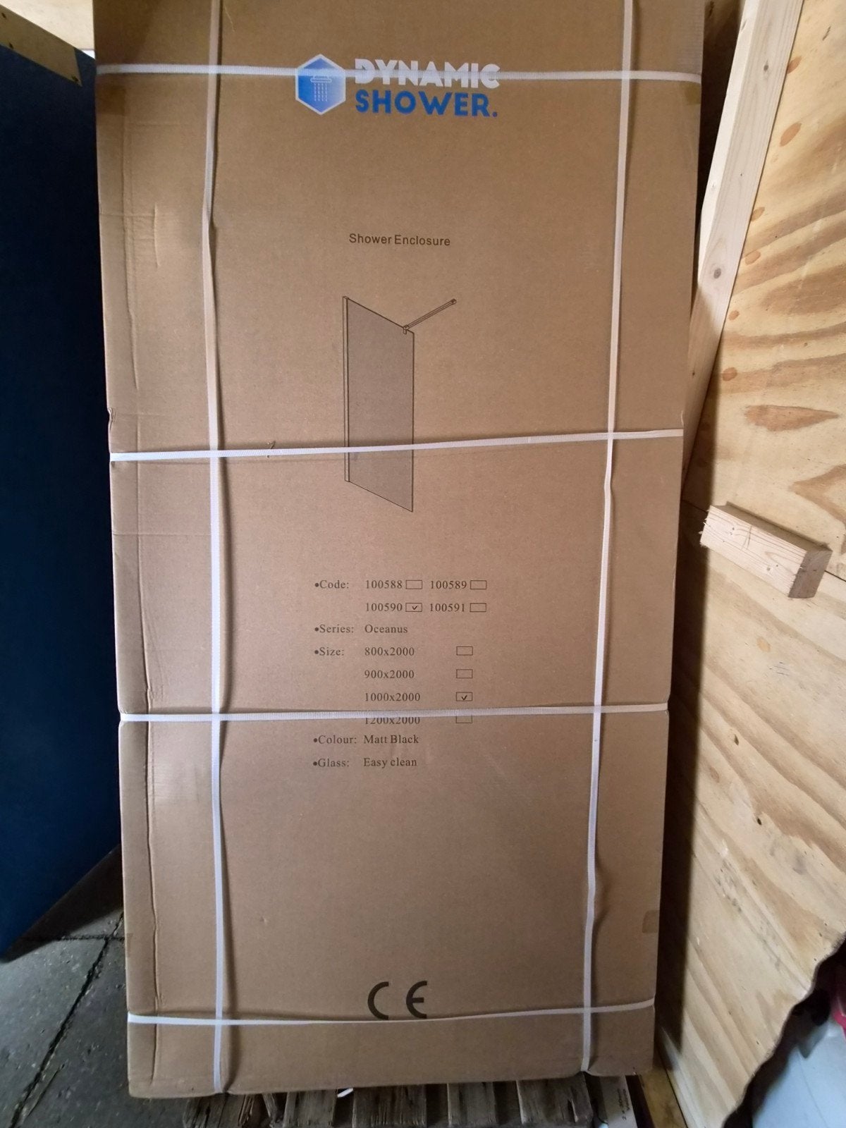 Dynamic Shower Oceanus Douchewand 1000x2000 Mat Zwart, Ophalen, Nieuw, Glas, Douche
