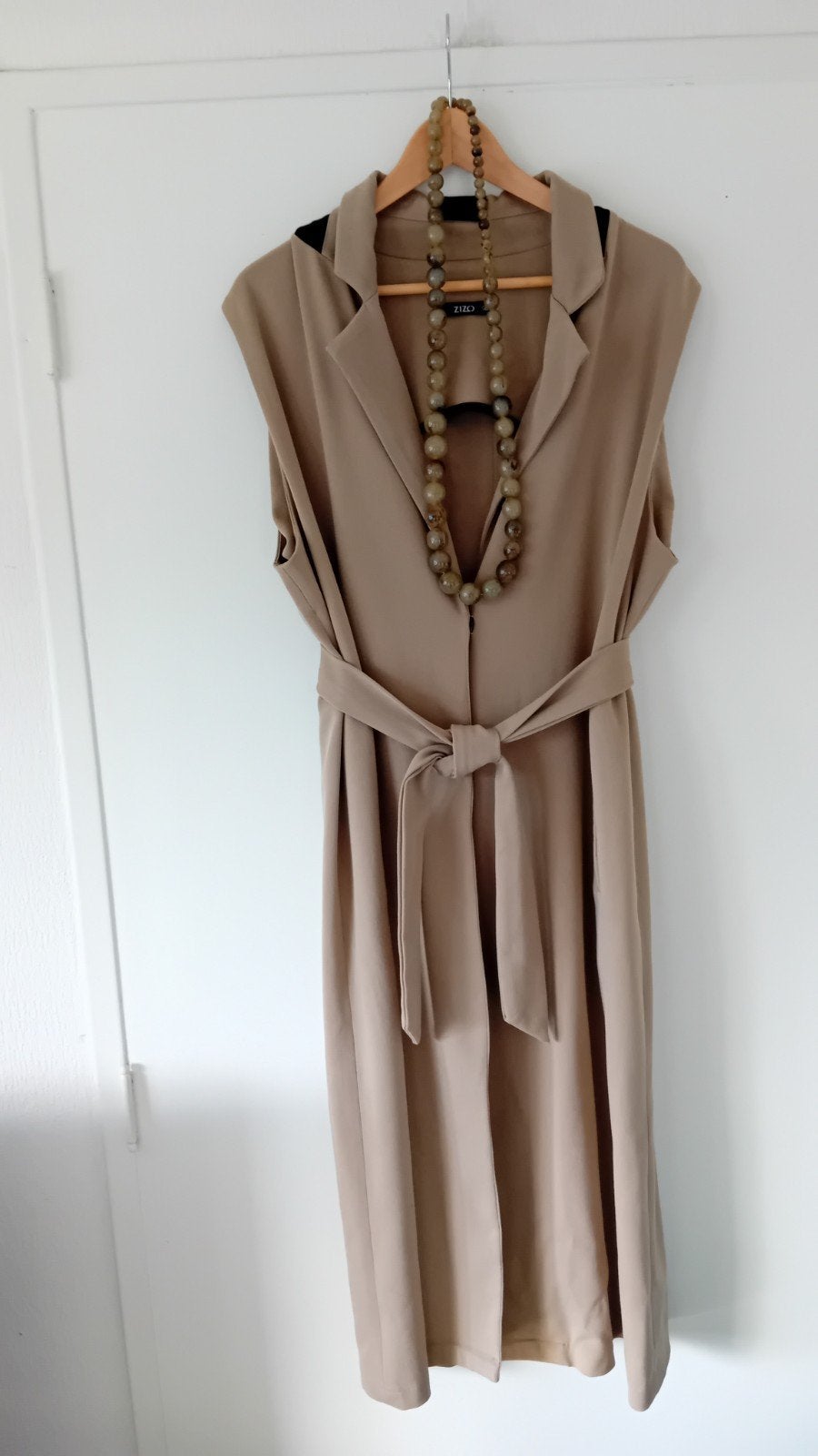 Zizo mouwloze lange blazer gilet taupe 44, Zizo, Beige, Maat 42/44 (L), Ophalen of Verzenden