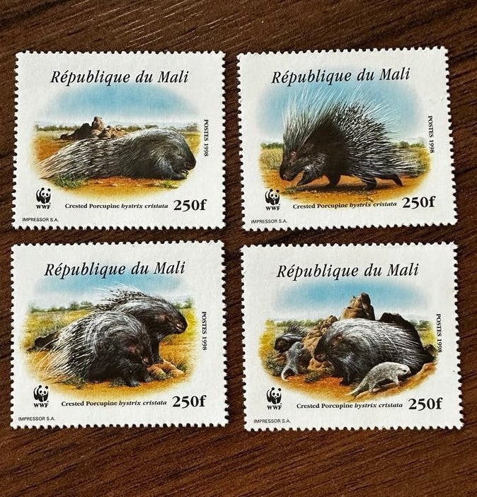 Mali 1998 WWF Dieren Postfris - Stekelvarkens, Postzegels en Munten, Ophalen of Verzenden, Overige landen, Postfris