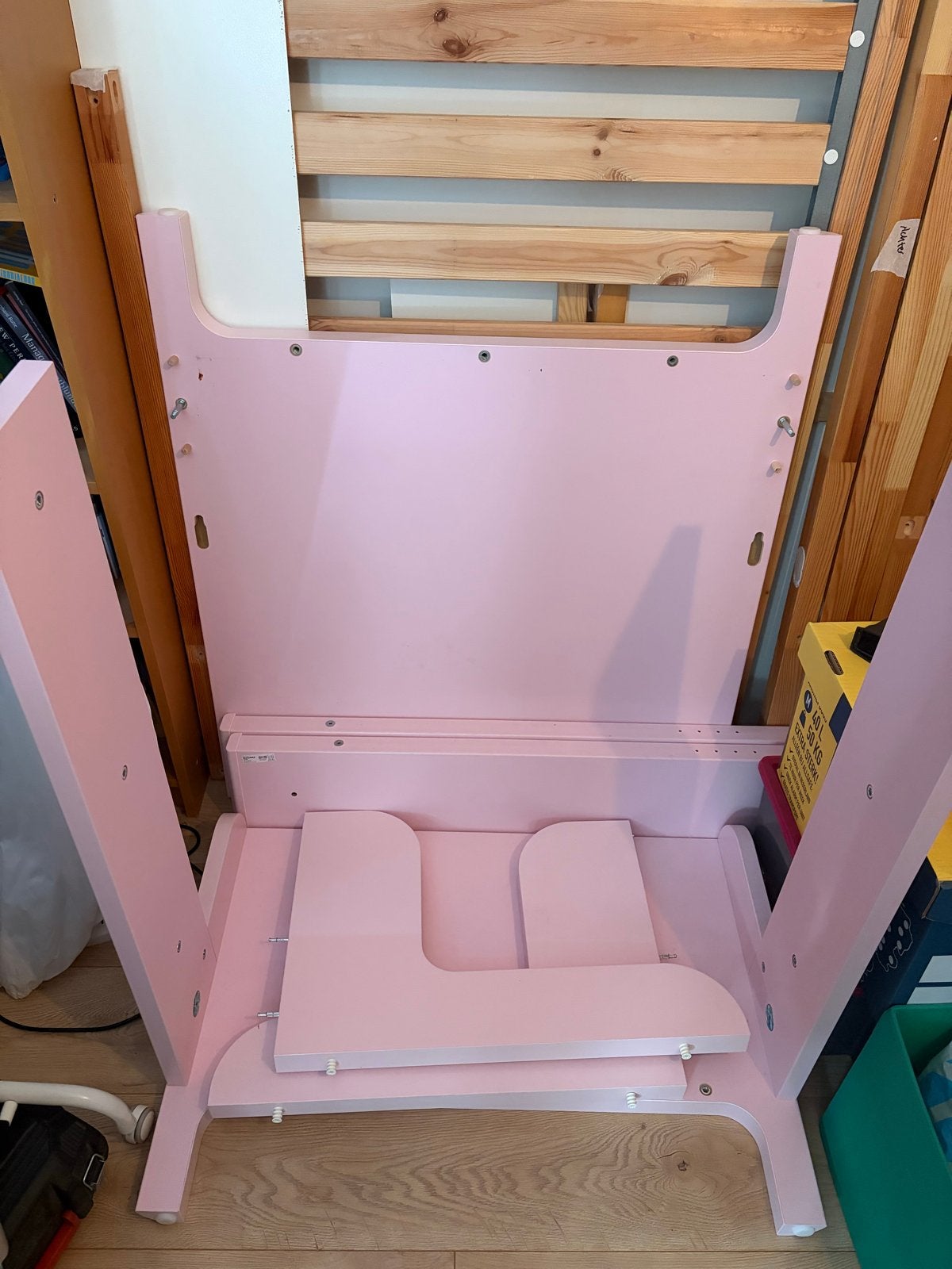 IKEA BUSUNGE bed roze 80x200 cm uitschuifbaar, Ophalen, Gebruikt, 80 cm, 200 cm