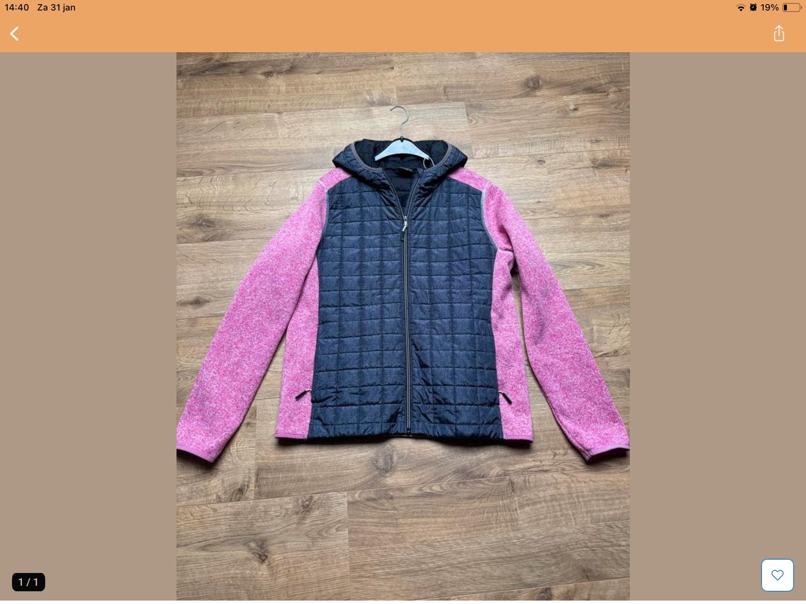 James&Nicholson fleece jas roze mouwen, Ophalen of Verzenden, Zo goed als nieuw, Maat 46/48 (XL) of groter, Roze