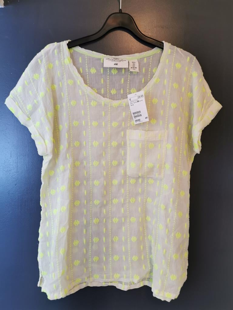 H&M blouse met borduursel mt. 38, Maat 38/40 (M), H&M, Overige kleuren, Verzenden