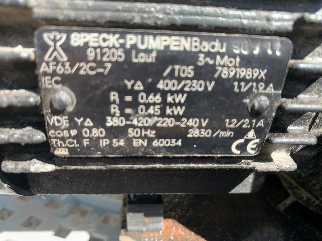 Zwembadpomp Badu-Speck 90/11 - Krachtige 0.66 kW pomp, Ophalen, Gebruikt, Zwembadpomp