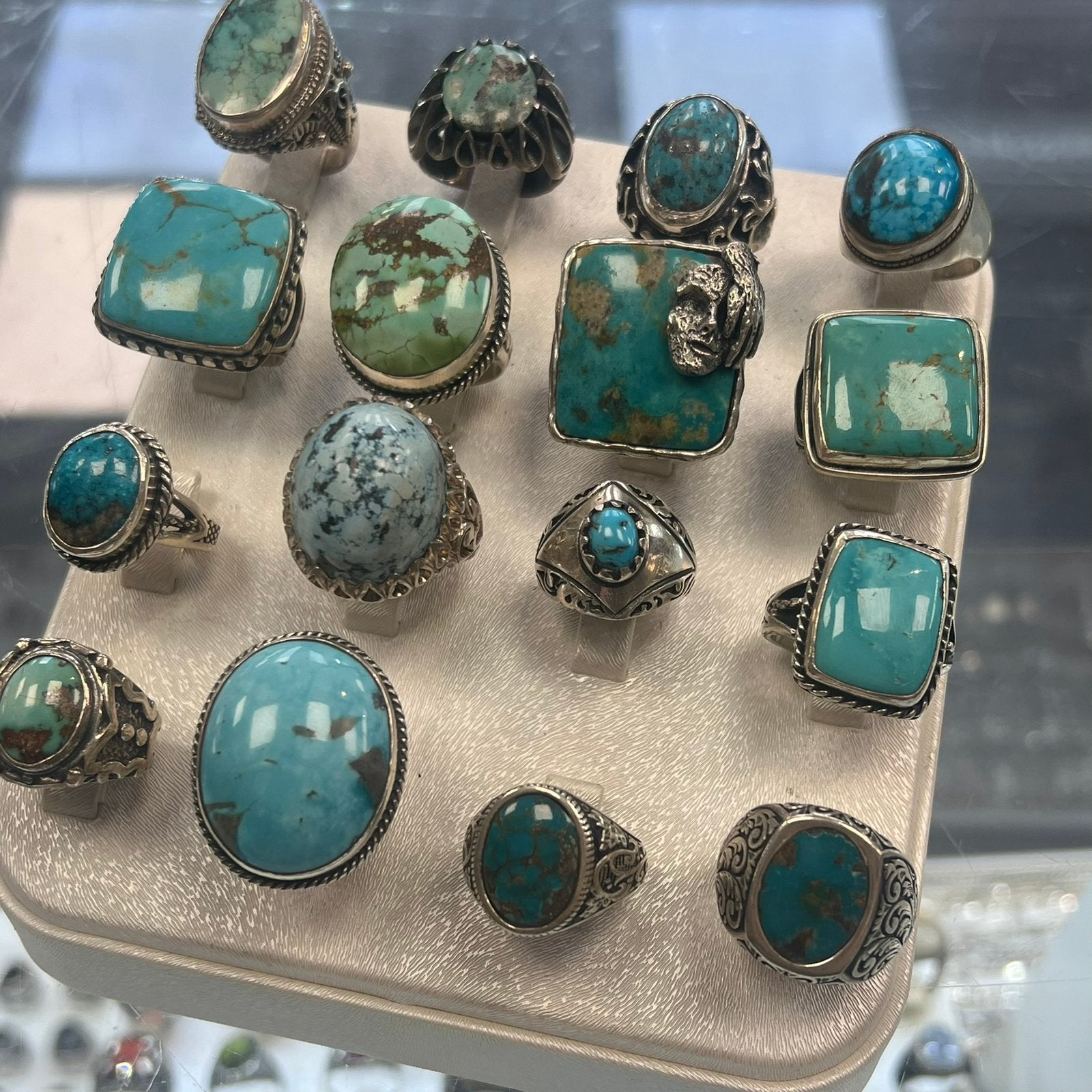Zilveren ringen carenool akiek turquoise, Ophalen of Verzenden, Zo goed als nieuw, Goud, Dame