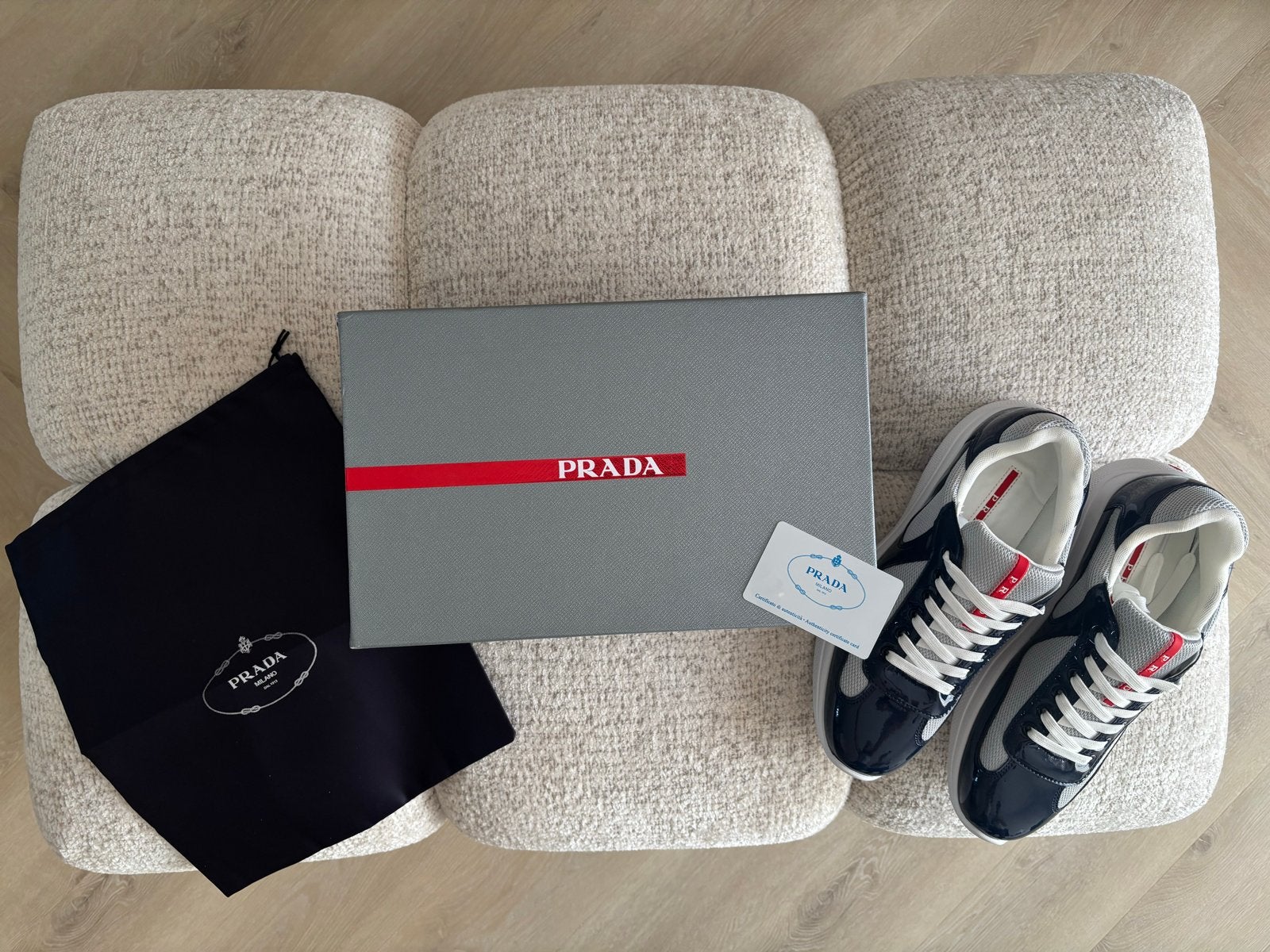 Prada cups, Blauw, Nieuw, Ophalen of Verzenden, Sneakers of Gympen