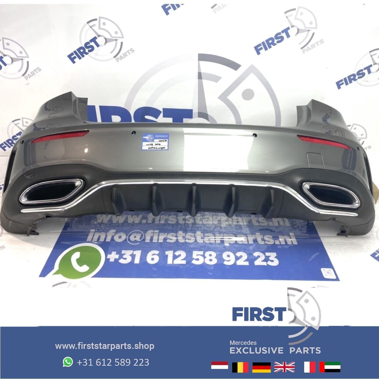 W177 AMG ACHTERBUMPER GRIJS COMPLEET Mercedes A Klasse 2018-, Gebruikt, -, Ophalen of Verzenden, Achter