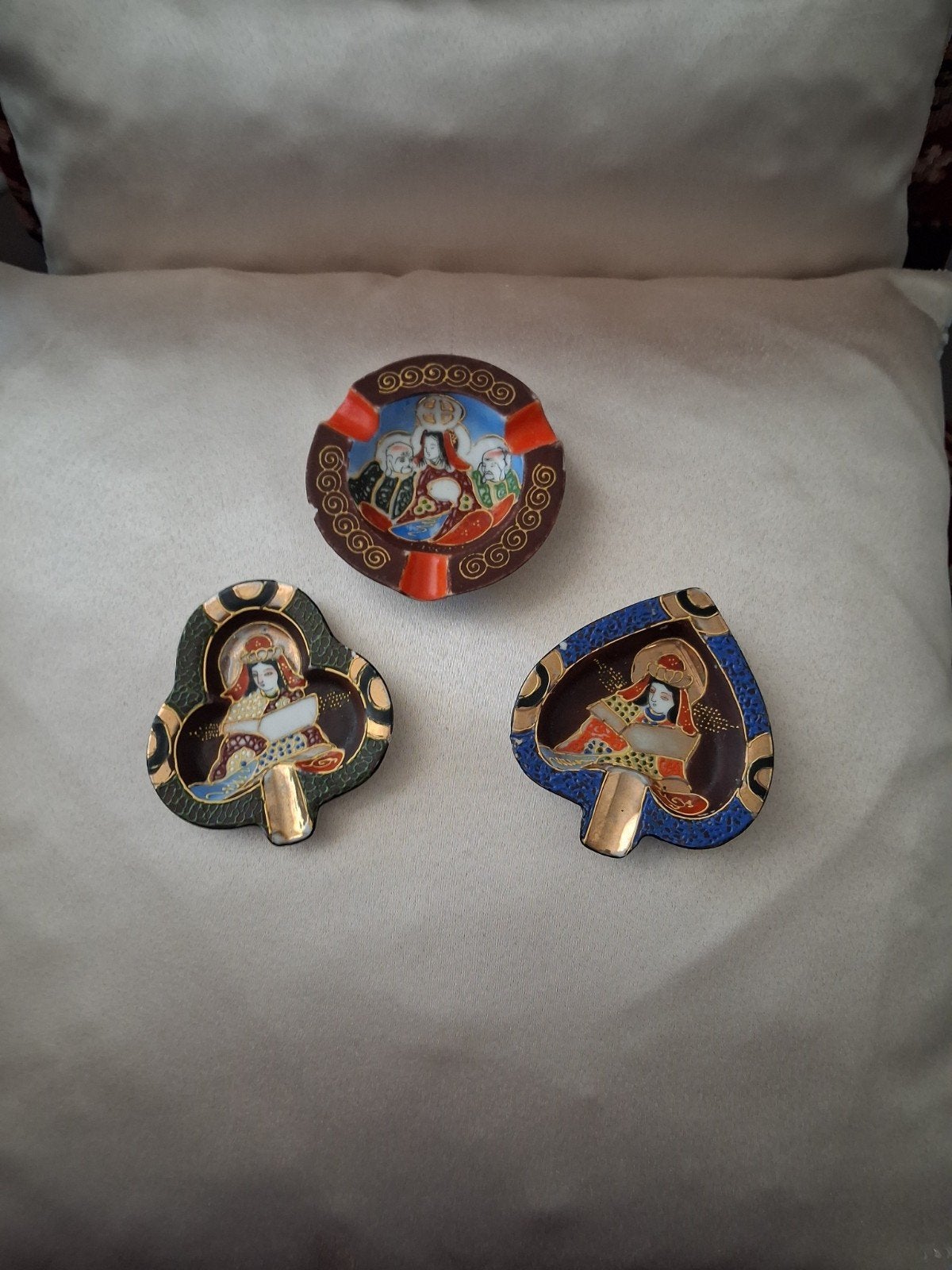 3 satsuma asbakjes, porselein, Antiek en Kunst, Ophalen of Verzenden