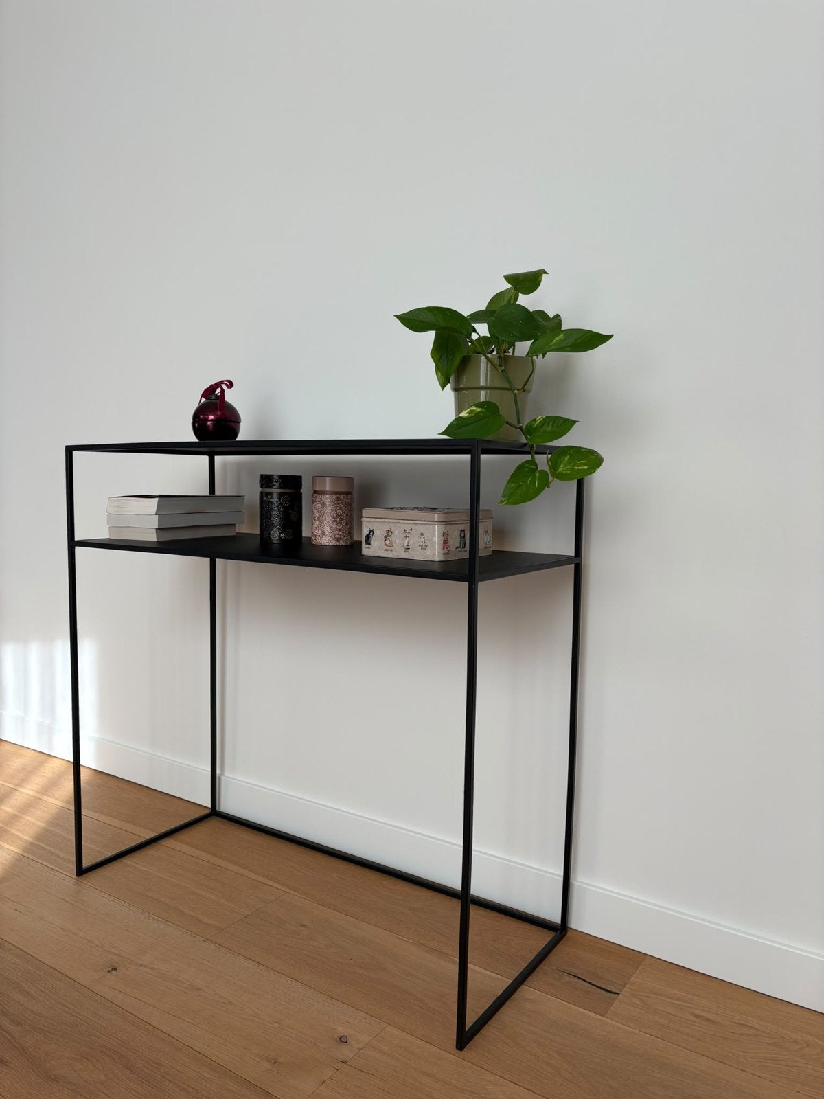 Woood sidetable - Zwart metaal, Ophalen, Gebruikt, 50 tot 100 cm, Metaal