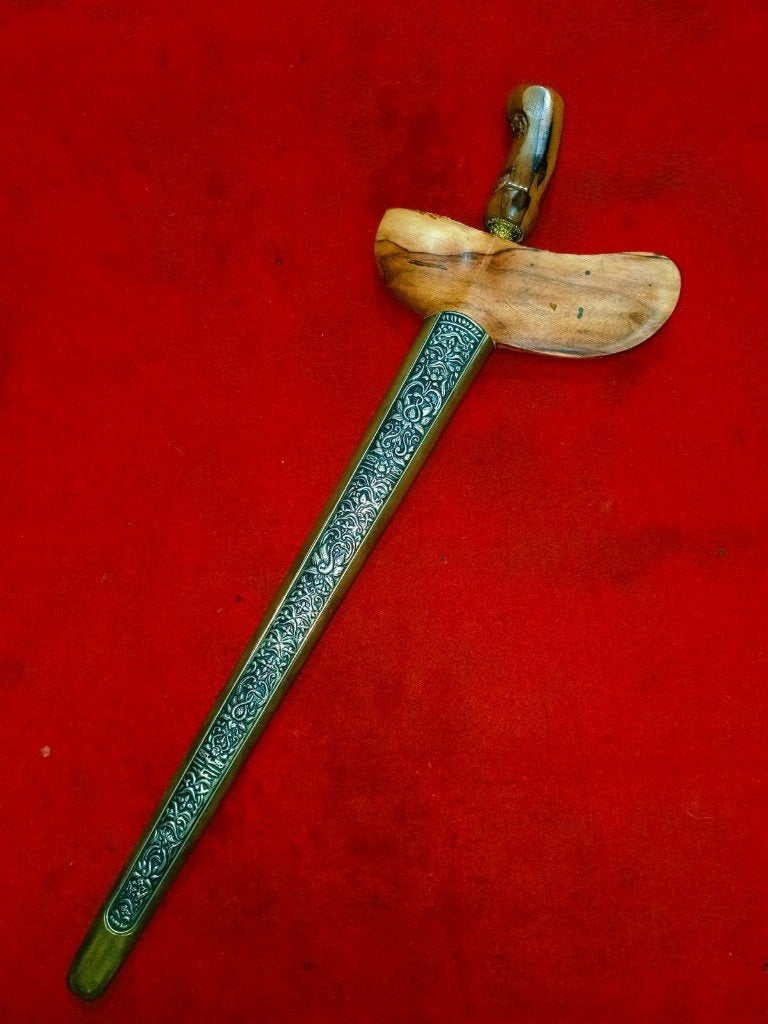 Antieke Keris Naga Tapa Kenanga Ginubah Timohohout SUZ56, Wapen, Verzenden, Overige materialen, Indonesië